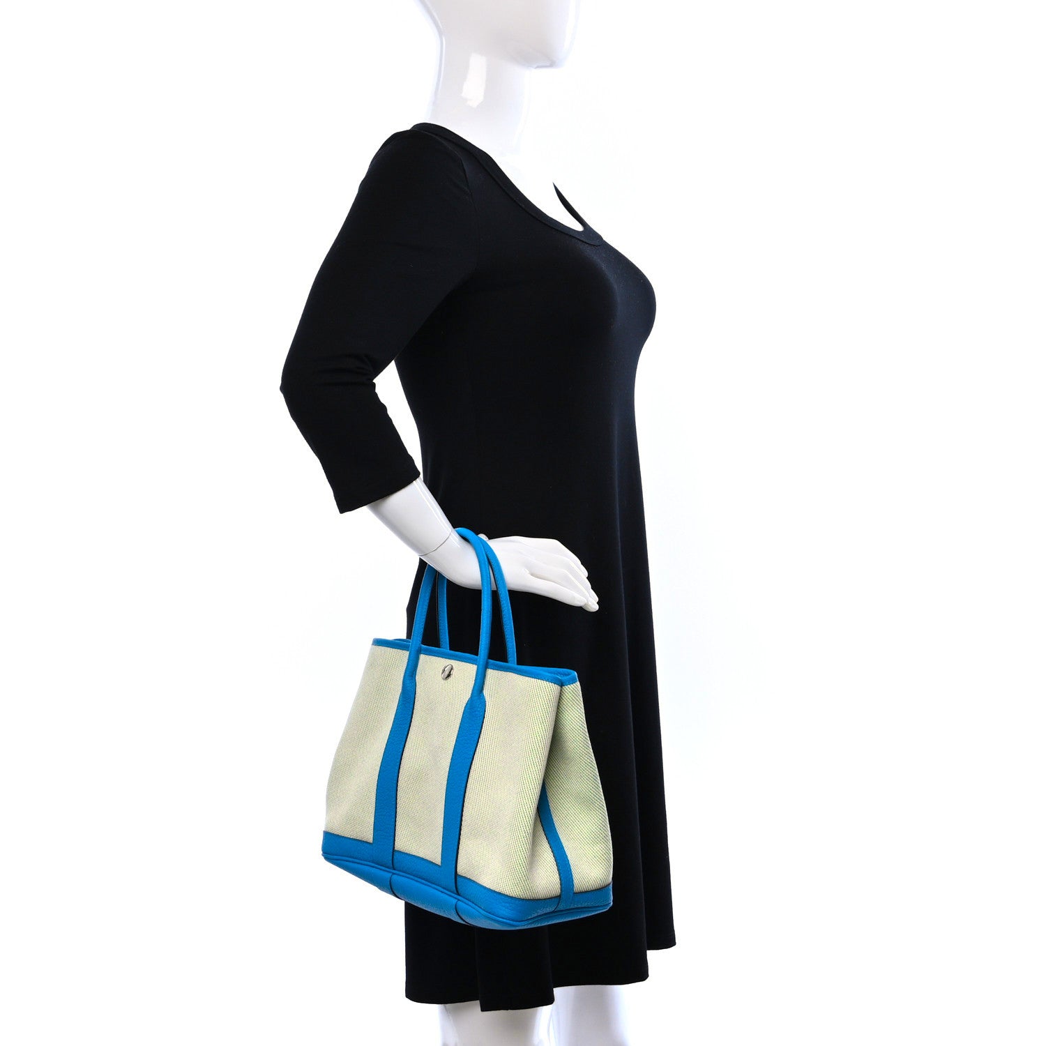 Hermes Toile Negonda Verso Garden Party 30 TPM Ecru Bambou Bleu Zanzibar 2 of 10