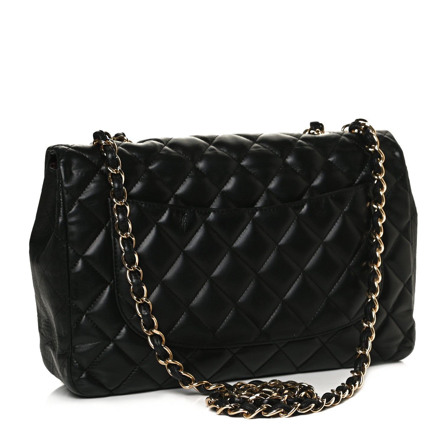Chanel Lambskin Quilted Jumbo Single Flap Black 2 of 10