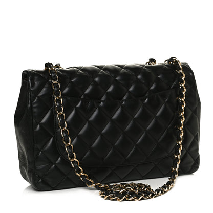 Chanel Lambskin Quilted Jumbo Single Flap Black 2 of 10