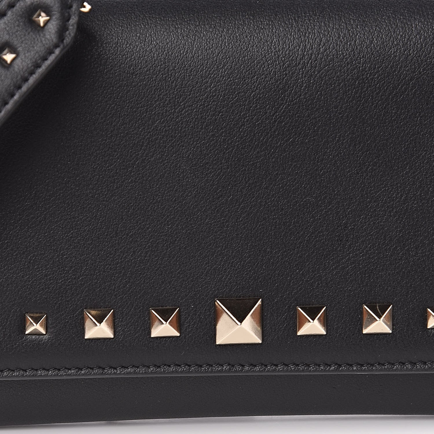 Valentino Garavani Vitello Rockstud Crossbody Wallet on Chain Black 11 of 11
