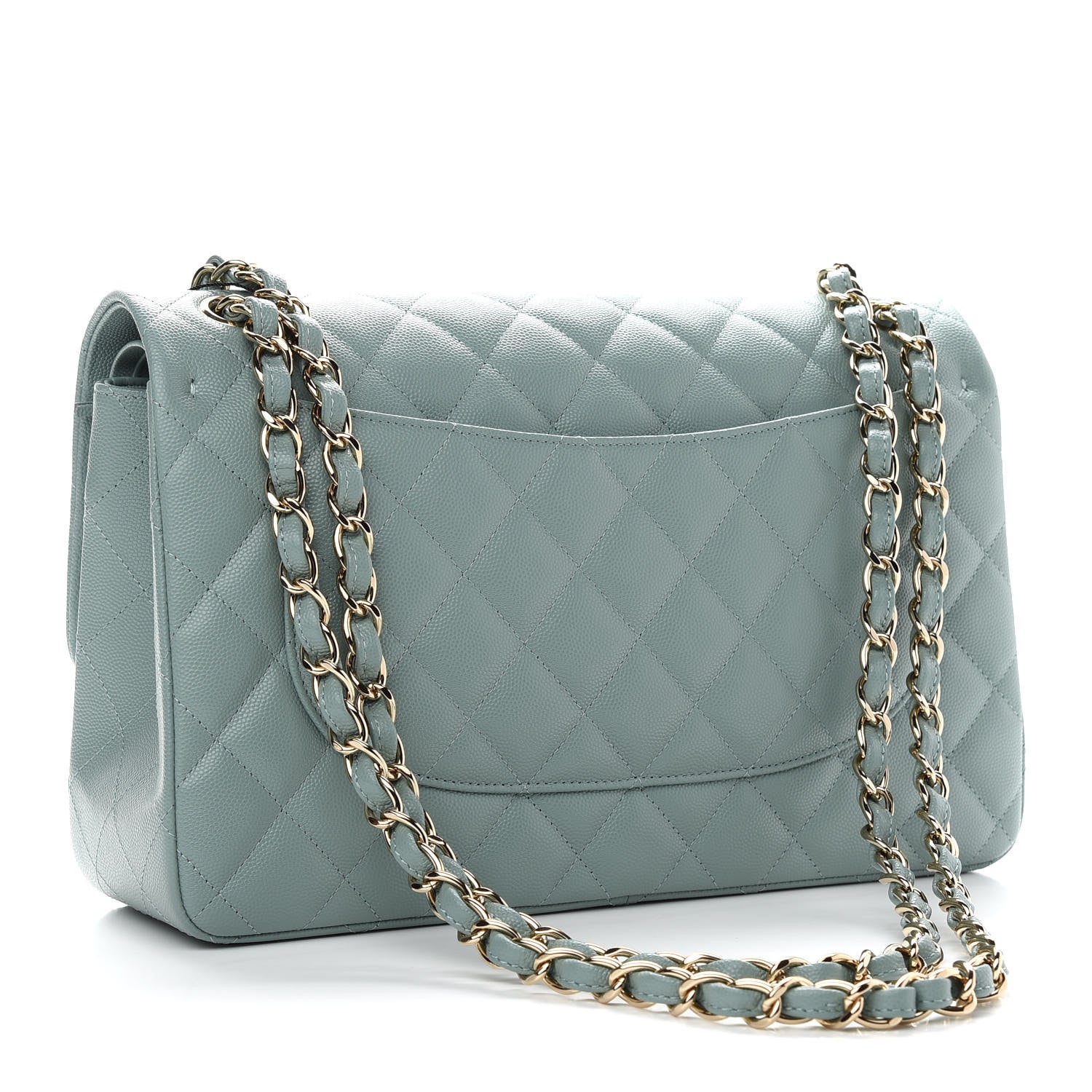 Chanel Caviar Quilted Jumbo Double Flap Dark Green 3 of 9
