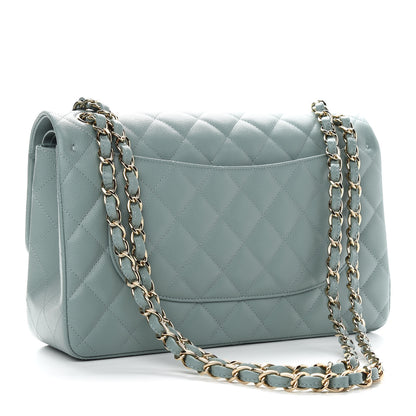 Chanel Caviar Quilted Jumbo Double Flap Dark Green 3 of 9