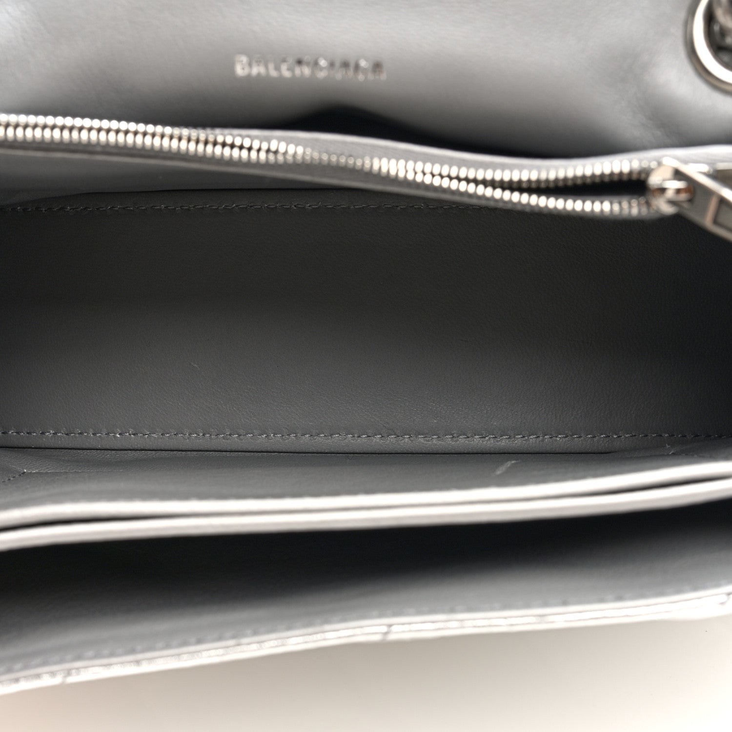 Balenciaga Crushed Calfskin Quilted Small Crush Chain Bag Silver 5 of 9