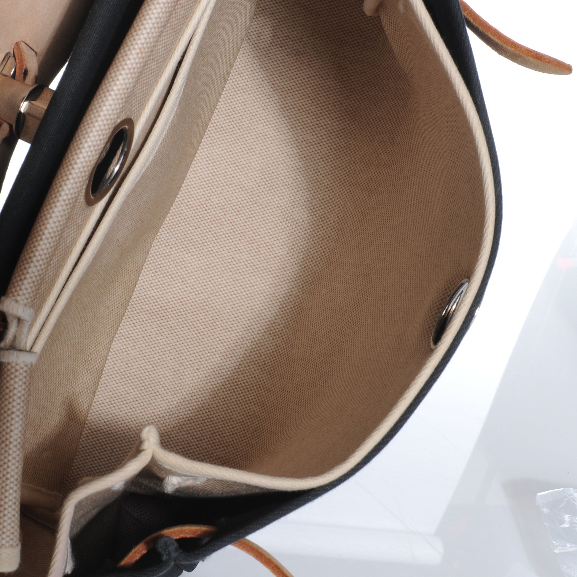 Hermes Toile HERBAG PM Natural and Black 18 of 19