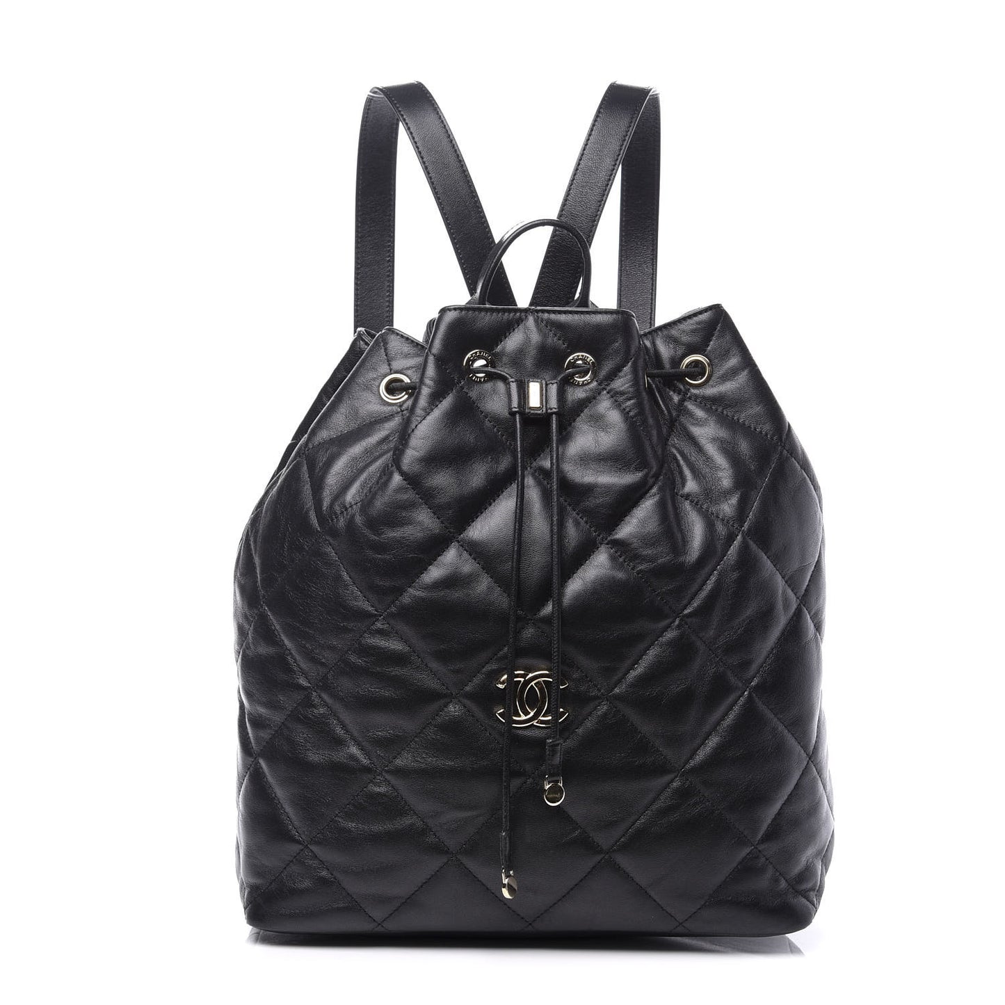 Lambskin Quilted Backpack Black