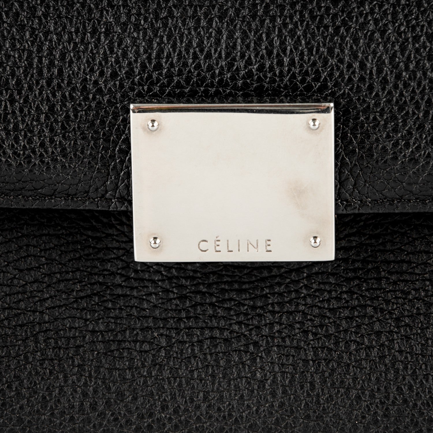 Celine Drummed Calfskin Suede Medium Trapeze Black 8 of 8