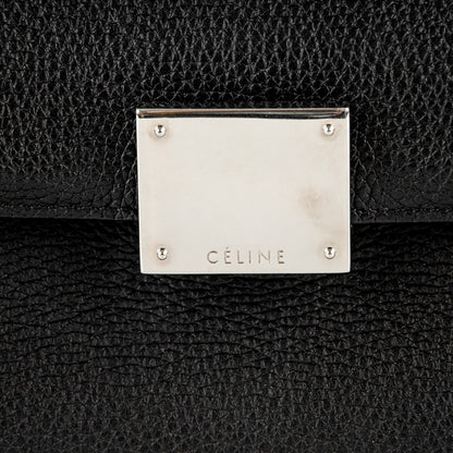 Celine Drummed Calfskin Suede Medium Trapeze Black 8 of 8