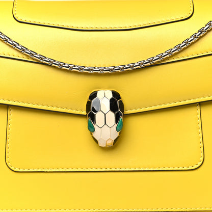 Bulgari Calfskin Serpenti Forever Shoulder Bag Yellow 7 of 9