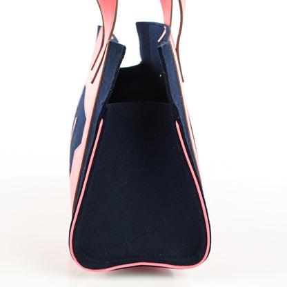 Hermes Tadelakt Fleece Petit H Decoupe Skeleton Tote PM Rose Shocking Navy 5 of 13