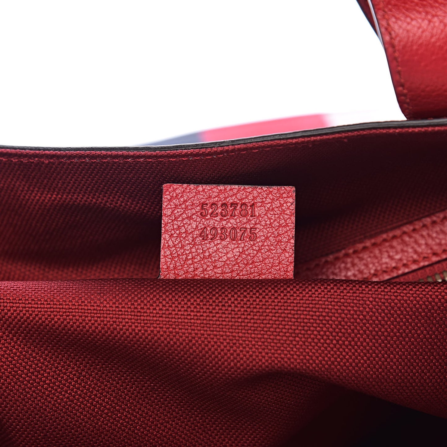 Canvas Calfskin Sylvie Stripe Logo Mens Tote Red White Blue