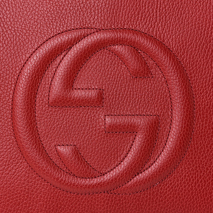Gucci Dollar Calfskin Large Soho Top Handle Satchel Hibiscus Red Mystic White Blue 8 of 10