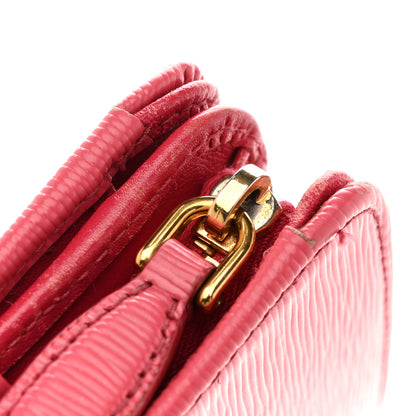 Prada Vitello Move Metal Compact Wallet Peonia 13 of 13