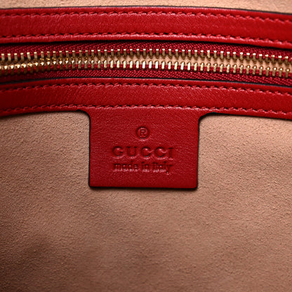Gucci Apollo Calfskin GG Dadini Embroidered Chain Hobo Hibiscus Red 5 of 12