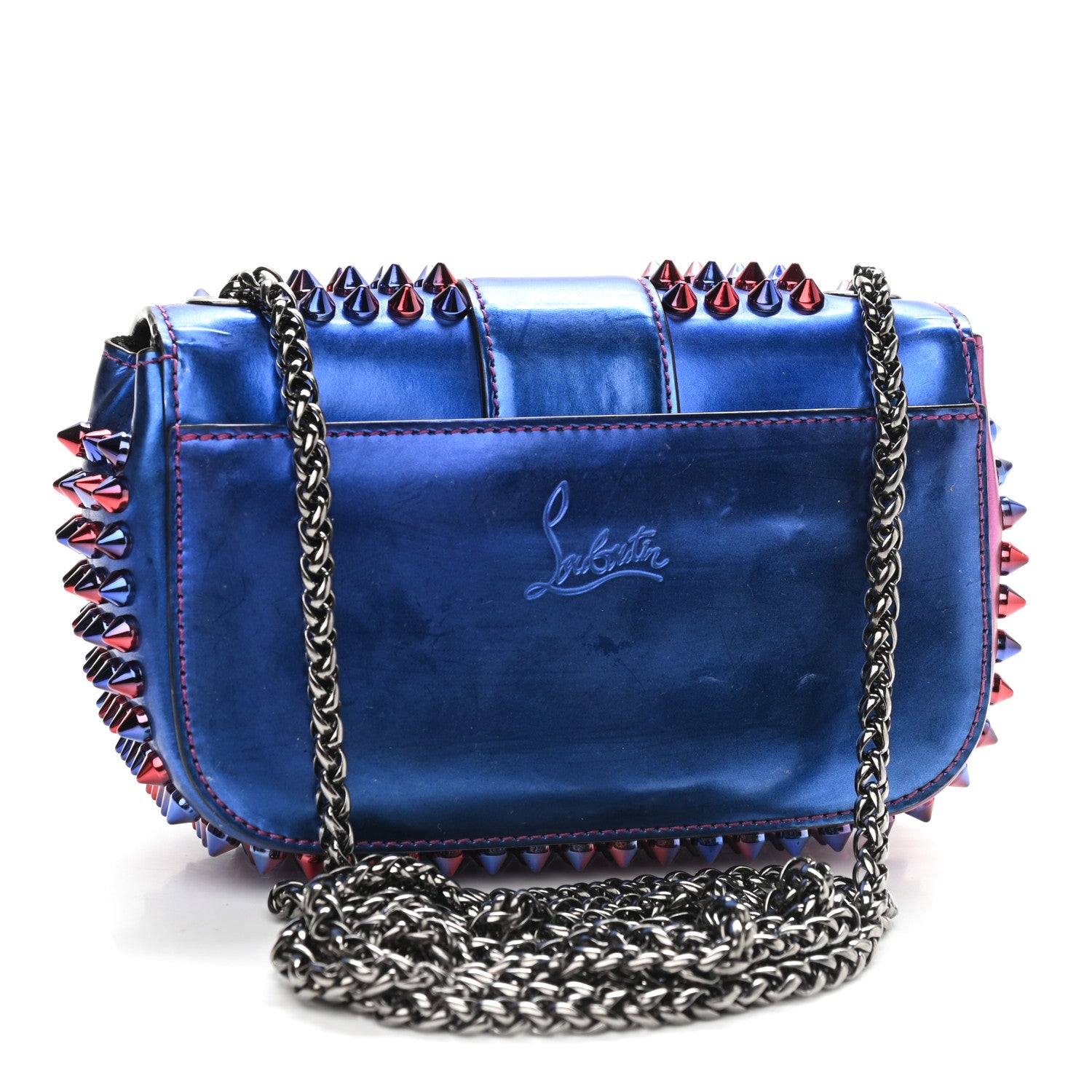Christian Louboutin Patent Scarabe Spikes Sweety Charity Crossbody Bag Rose Digitale 2 of 8
