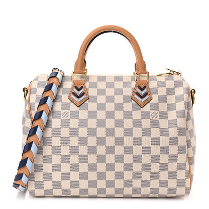 Louis Vuitton Damier Azur Braided Speedy Bandouliere 30 Blue 1 of 10