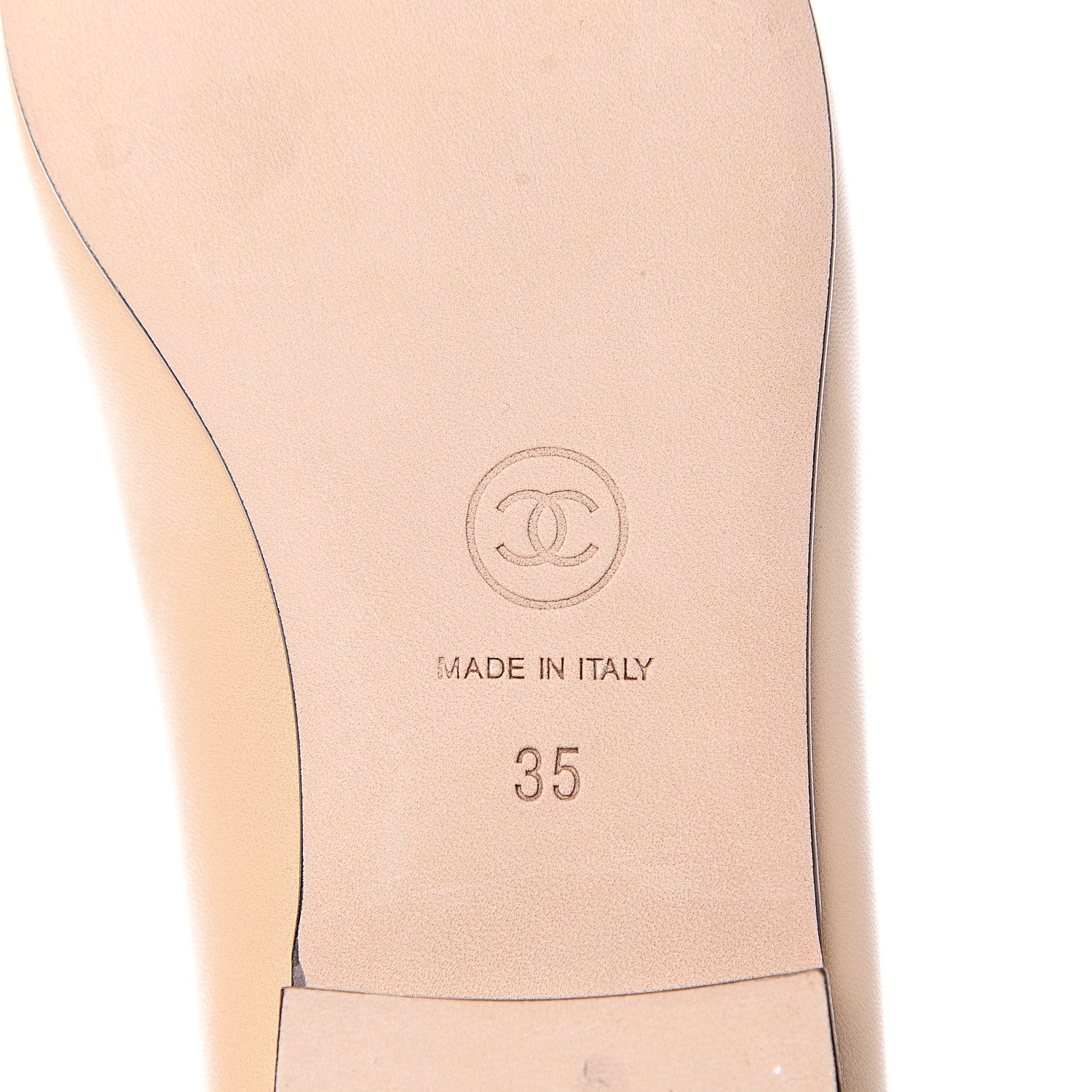 Chanel Lambskin CC Cap Toe Ballerina Flats 35 Beige Black 9 of 10