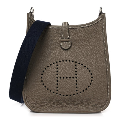 Hermes Taurillon Clemence Amazone Evelyne TPM Etoupe Bleu Indigo 1 of 10