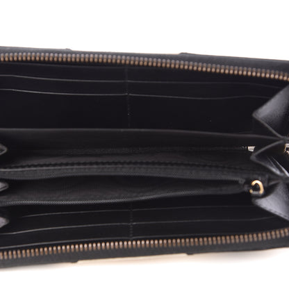 Gucci Calfskin Matelasse GG Marmont Zip Around Wallet Black White 5 of 8