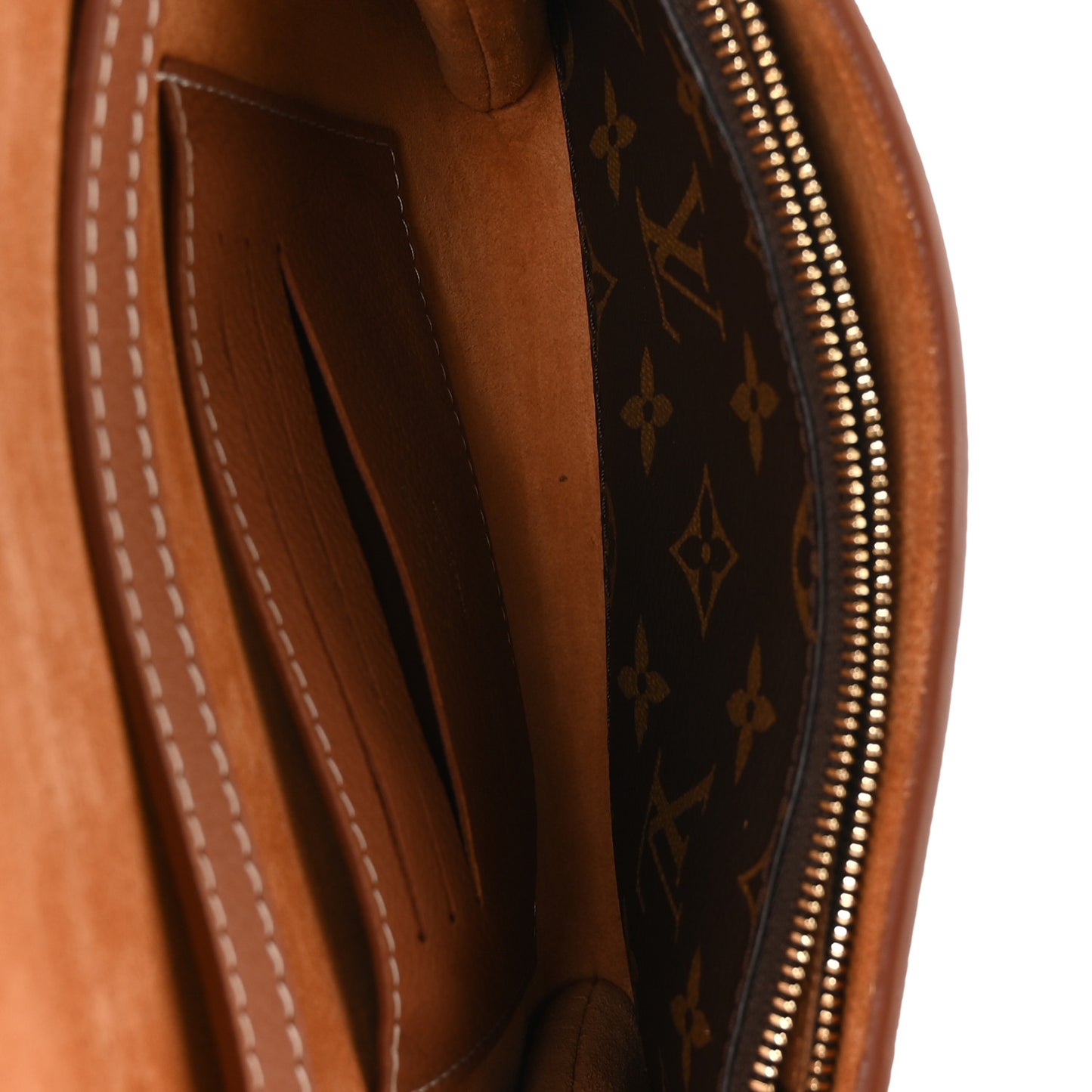 Grained Calfskin Low Key Wallet On Chain Cognac