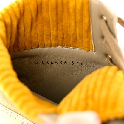 Chanel Suede Calfskin Velvet Laminated Quilted CC Combat Boots 37.5 Beige Yellow Gold 6 of 9