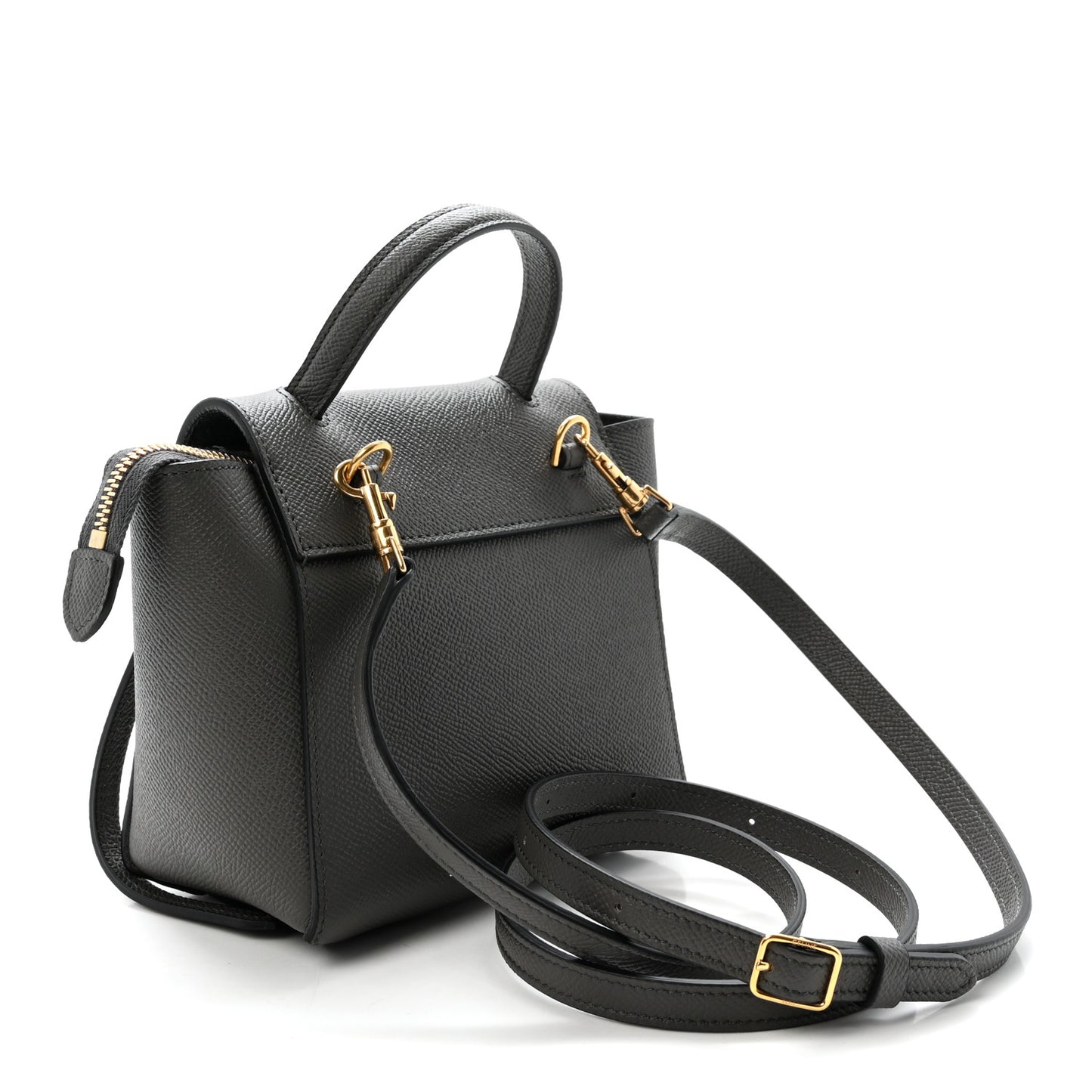 Grained Calfskin Pico Belt Bag Grey
