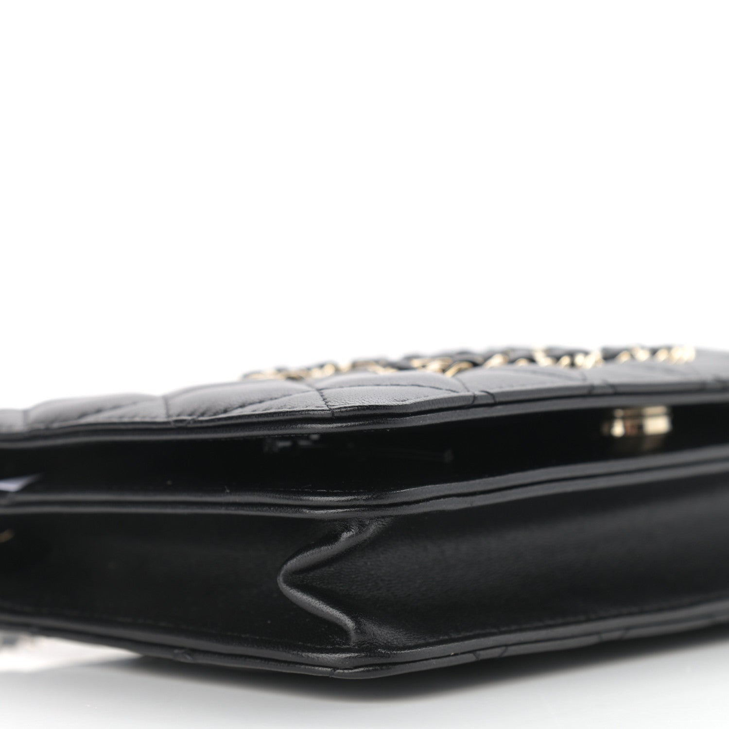 Chanel Lambskin Quilted CC Wallet On Chain WOC Black 9 of 12