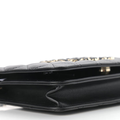Chanel Lambskin Quilted CC Wallet On Chain WOC Black 9 of 12