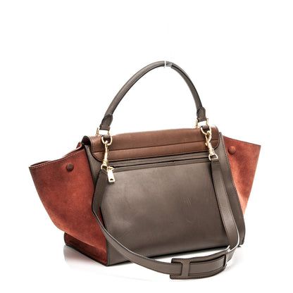 Celine Smooth Calfskin Suede Medium Tri-Color Trapeze Terracotta 3 of 7