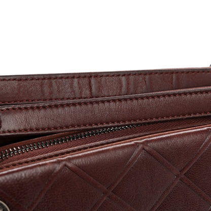 Chanel Calfskin Diamond Embossed Large CC Zip Shopping Tote Burgundy 14 of 15