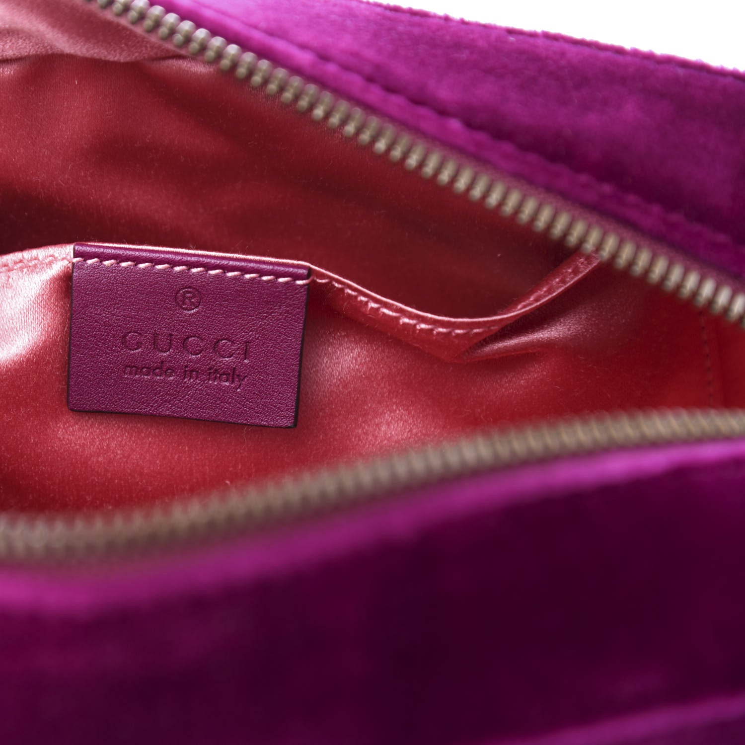 Gucci Velvet Matelasse Small GG Marmont Chain Shoulder Bag Fuchsia Violet Cyclamen 8 of 11