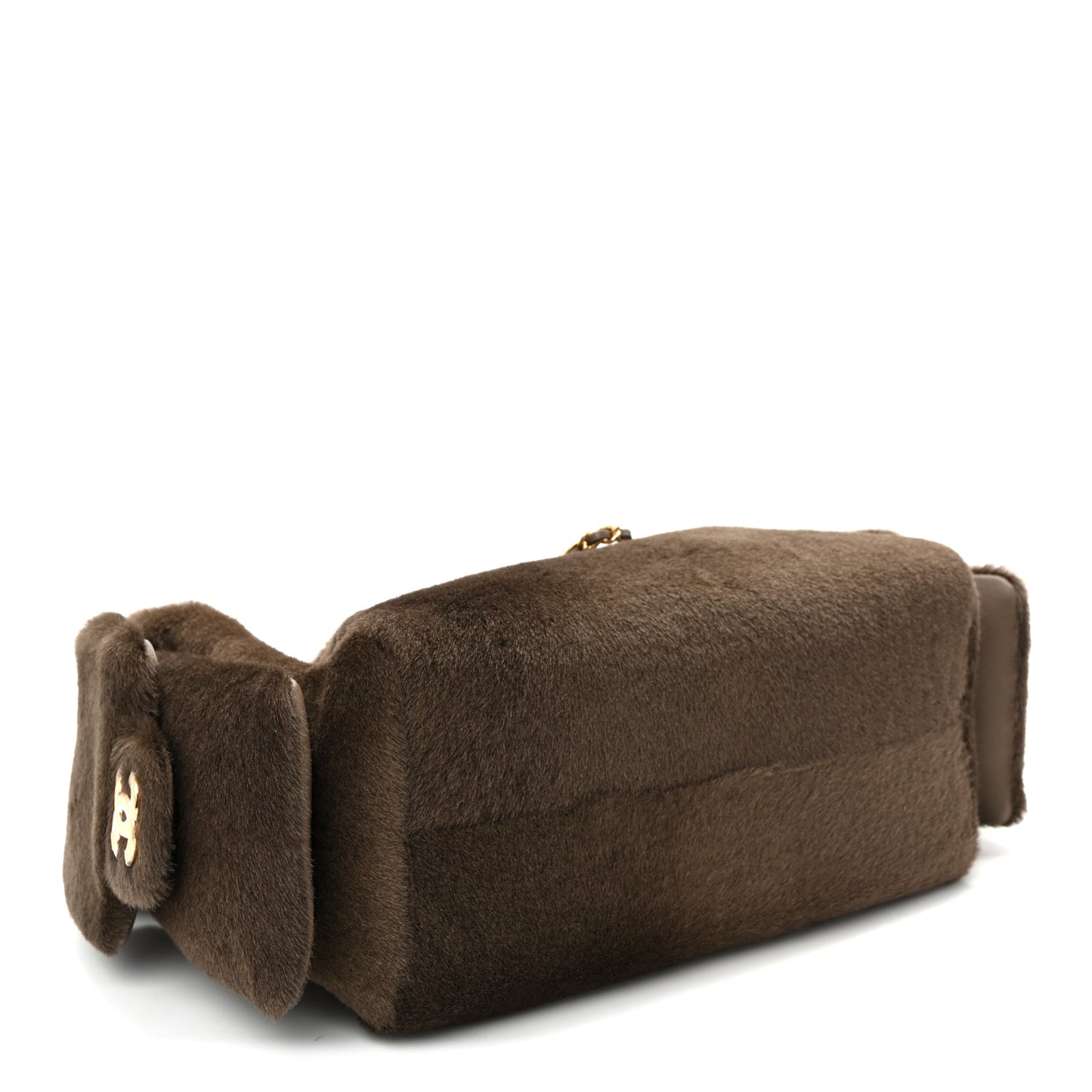 Pony Hair Mini Chanel 25 Handbag Dark Khaki