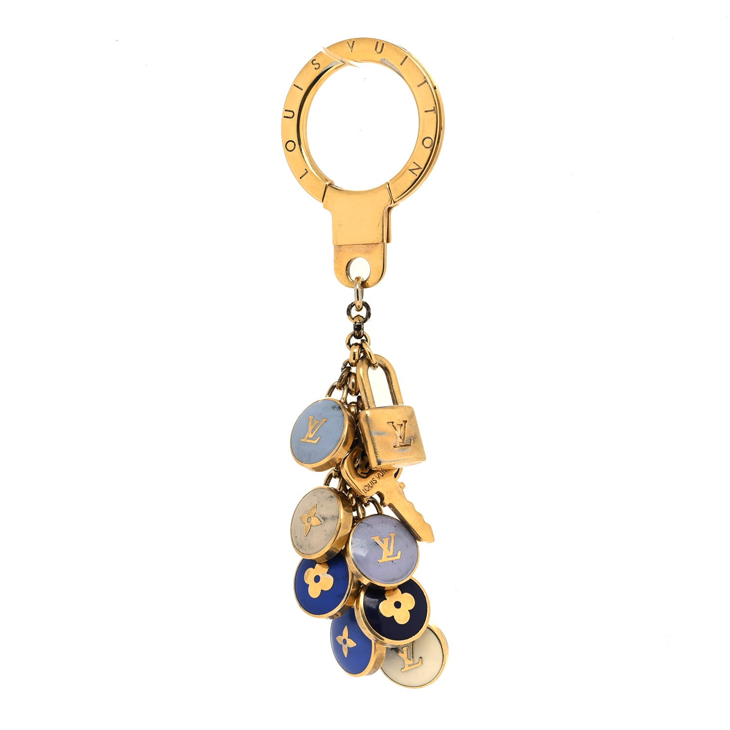 Louis Vuitton Metal Enamel Pastilles Key Ring Holder Blue 1 of 4