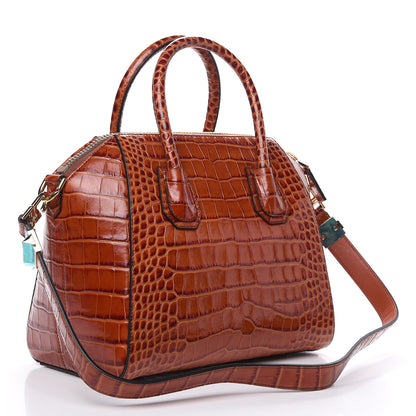 Givenchy Calfskin Crocodile Embossed Small Antigona Cognac 3 of 10