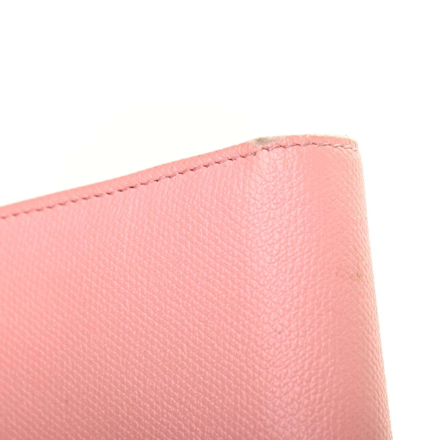 Chanel Grained Calfskin CC Button Yen Wallet Pink 9 of 9