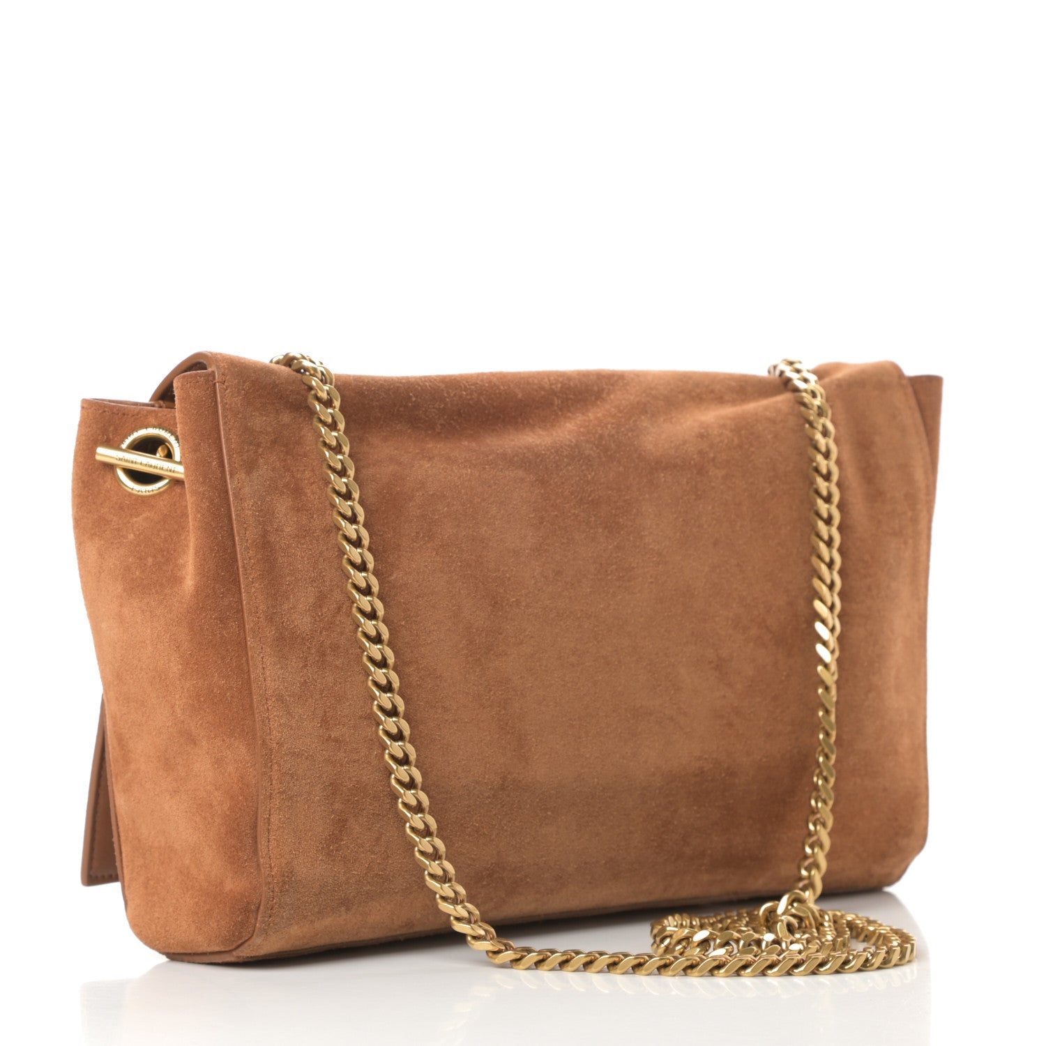 Saint Laurent Smooth Calfskin Suede Medium Reversible Monogram Kate Satchel Light Ochre 5 of 18