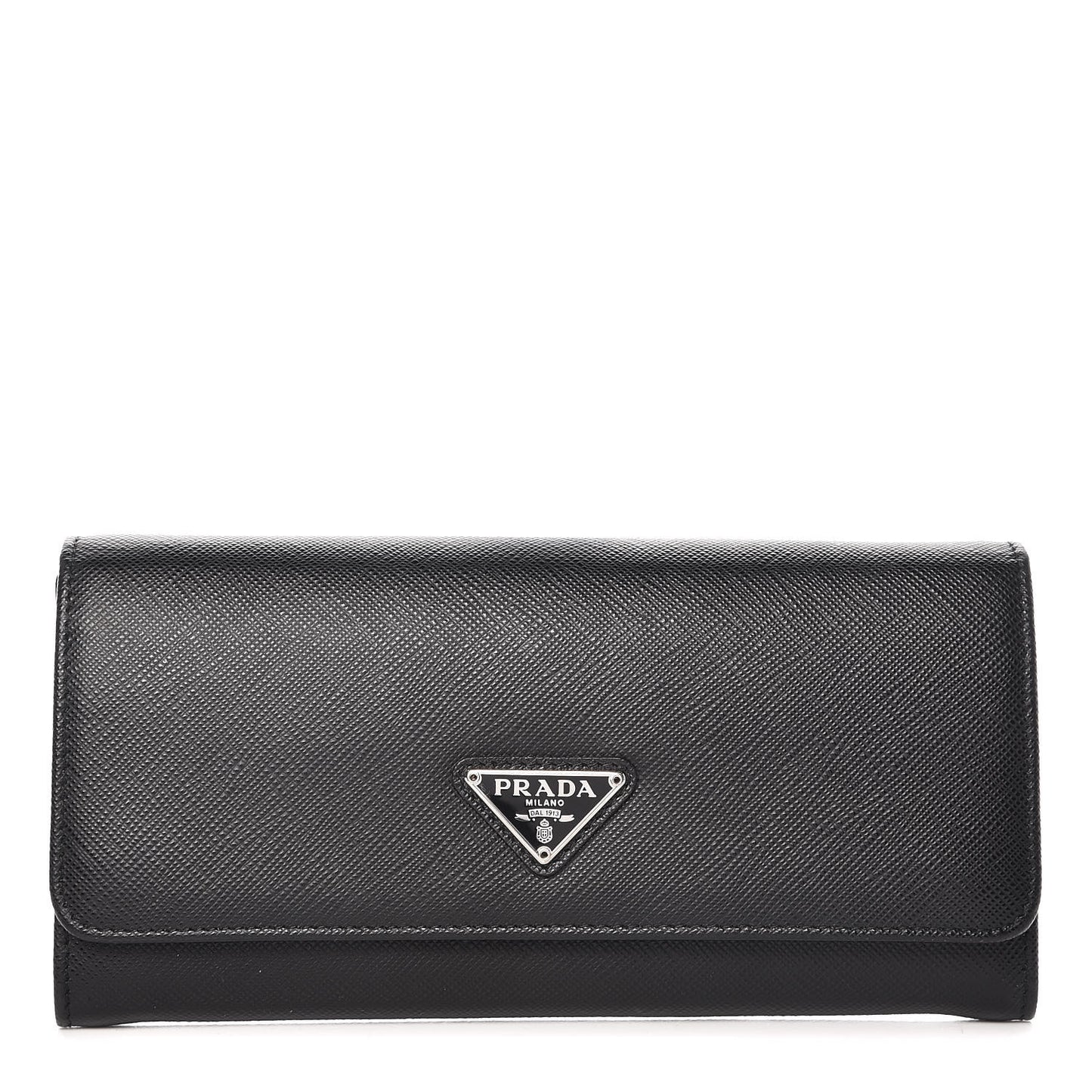 Saffiano Continental Flap Wallet Black