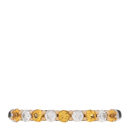 Tiffany Platinum Diamond Yellow Sapphire 2mm Half Circle Ring 52 6 1 of 6