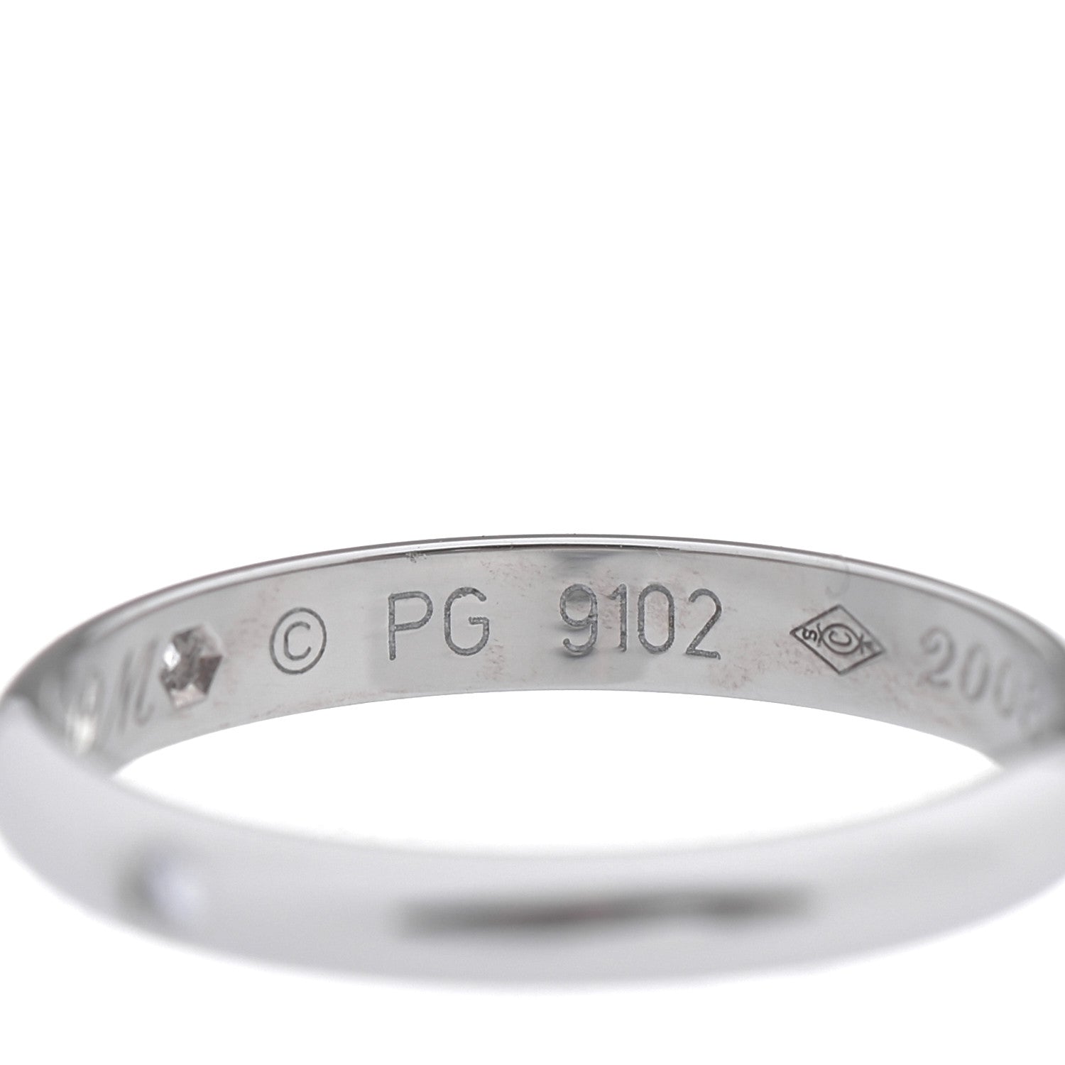 Cartier Platinum 3 Diamond 2.6mm 1895 Wedding Band Ring 50 5.25 7 of 8