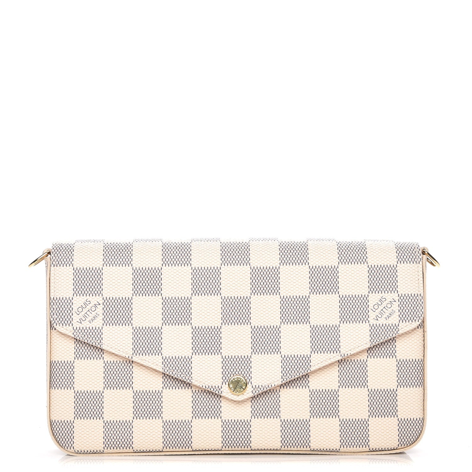 Louis Vuitton Damier Azur Pochette Felicie Chain Wallet Rose Ballerine 1 of 9