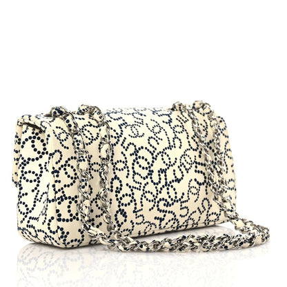 Chanel Canvas Medium Logo CC Flap Beige Black 3 of 11