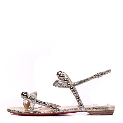Christian Louboutin Specchio Vintage Galeria Flat Sandals 39 Platine Light Gold 1 of 11