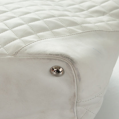 Chanel Calfskin Quilted Python Large Cambon Tote White 18 of 20