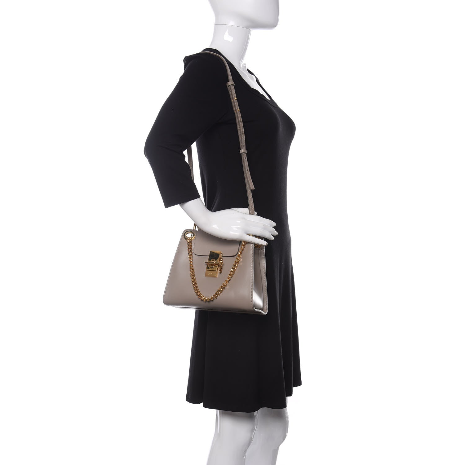 Chloe Shiny Calfskin Mini Annie Shoulder Bag Motty Grey 2 of 9