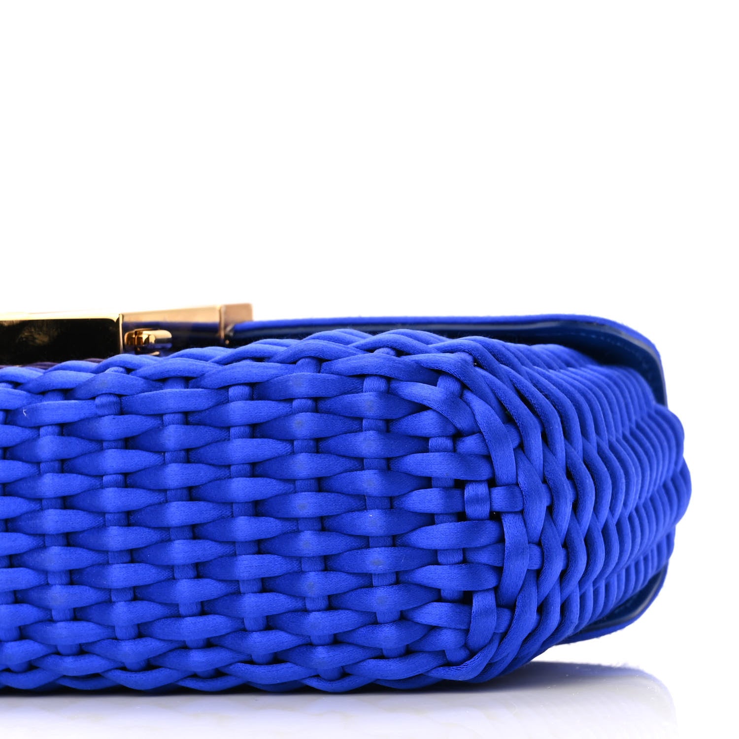 Tom Ford Woven Satin Medium 001 Chain Bag Electric Blue 9 of 10