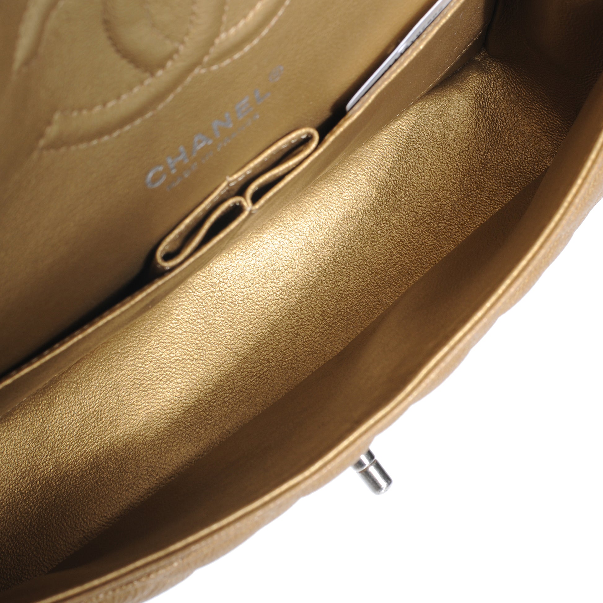 Chanel Grained Calfskin Medium Double Flap Dark Gold 13C 10 of 12