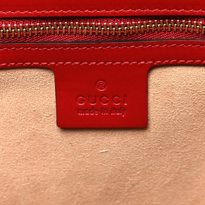 Gucci Nappa Bamboo Small Nymphaea Top Handle Hibiscus Red 6 of 10