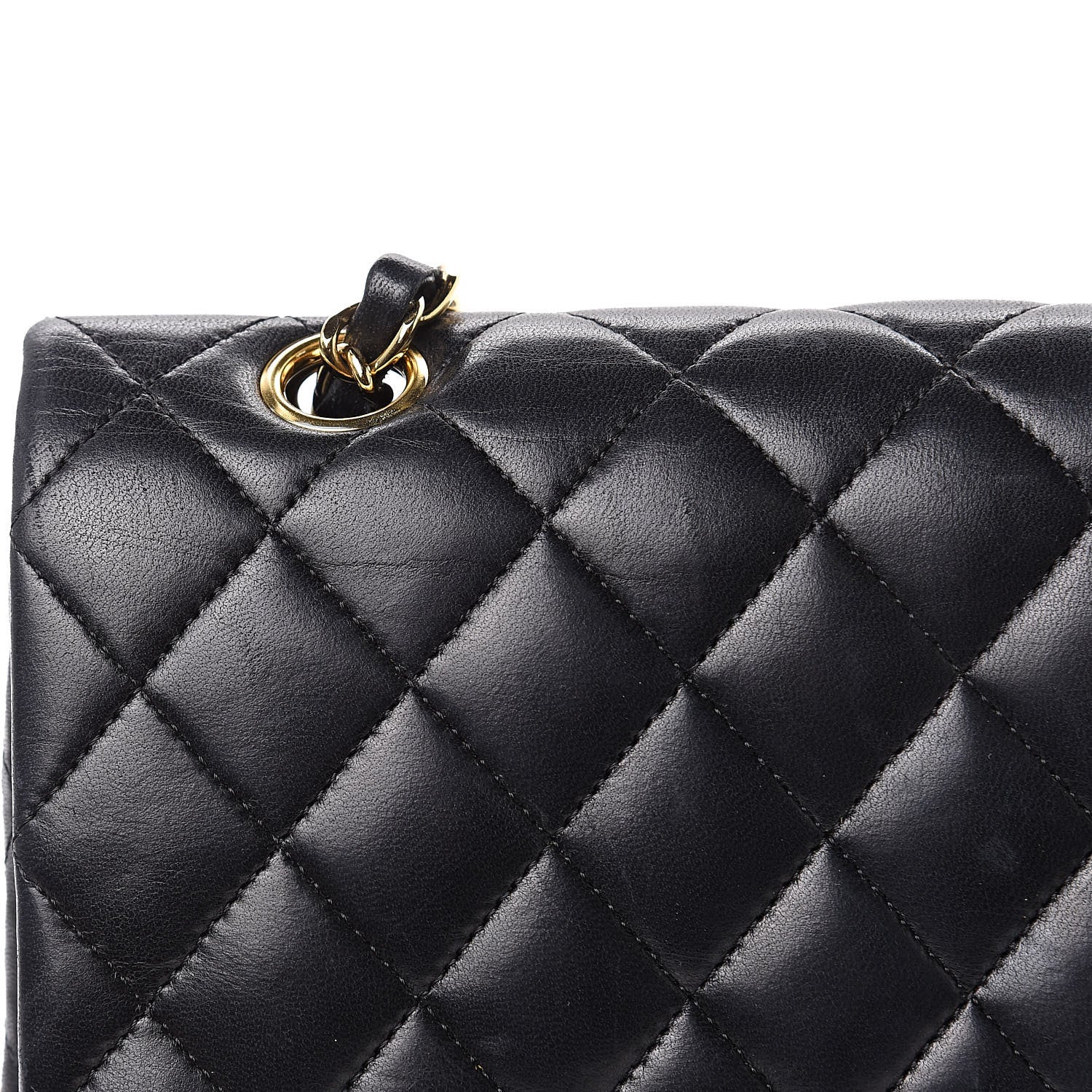 Chanel Lambskin Quilted Medium Double Flap Black 17 of 20
