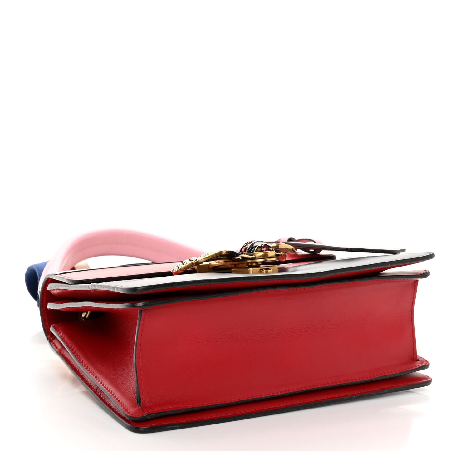 Calfskin Sylvie Web Small Queen Margaret Top Handle Bag Blue Agata Hibiscus Red Mystic White Sugar Pink