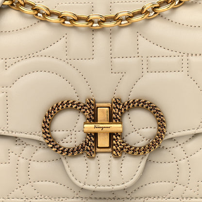 Salvatore Ferragamo Calfskin Quilted Gancini Flap Bag Peony 8 of 12