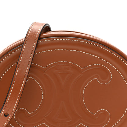 Celine Smooth Calfskin Cuir Small Triomphe Oval Crossbody Purse Tan 8 of 10